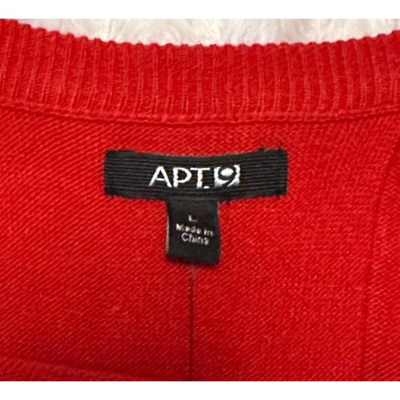 Kohl's APT. 9 Stretch Red Pleated Raglan Pullover Sweater Acrylic Women Size L - Picture 5 of 16